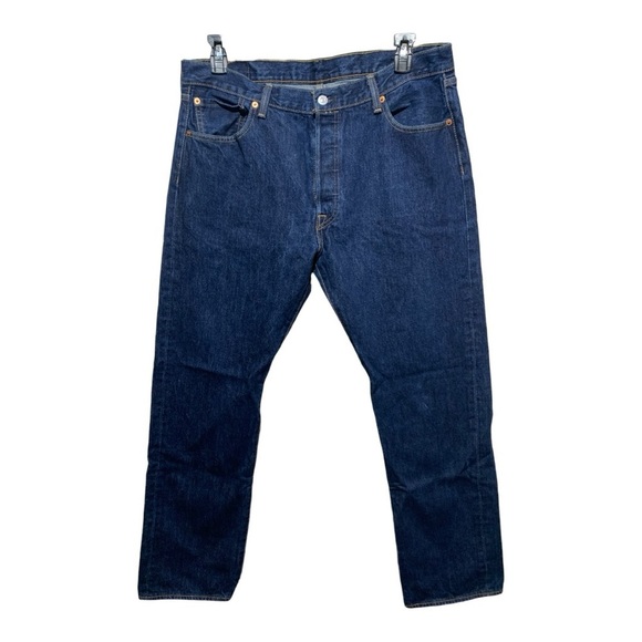 Levi’s 501 Button Fly Jeans Dark Blue Size 36”x 32” - Picture 1 of 4